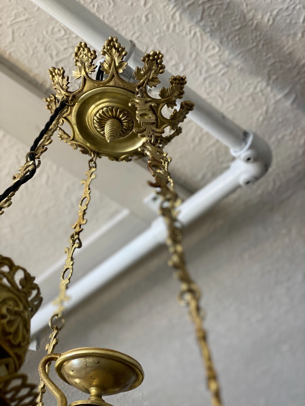 Regency bronze and gilt brass ceiling light  View II