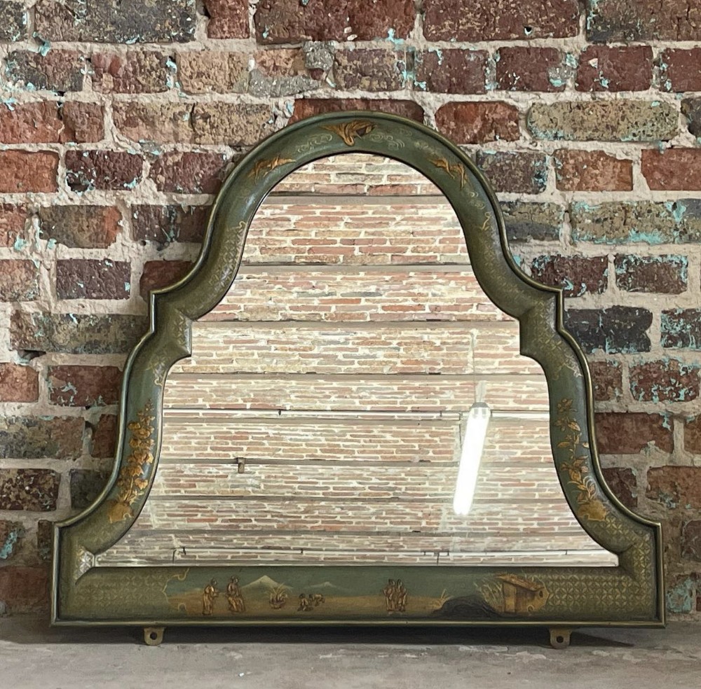 Edwardian green chinoiserie mirror 