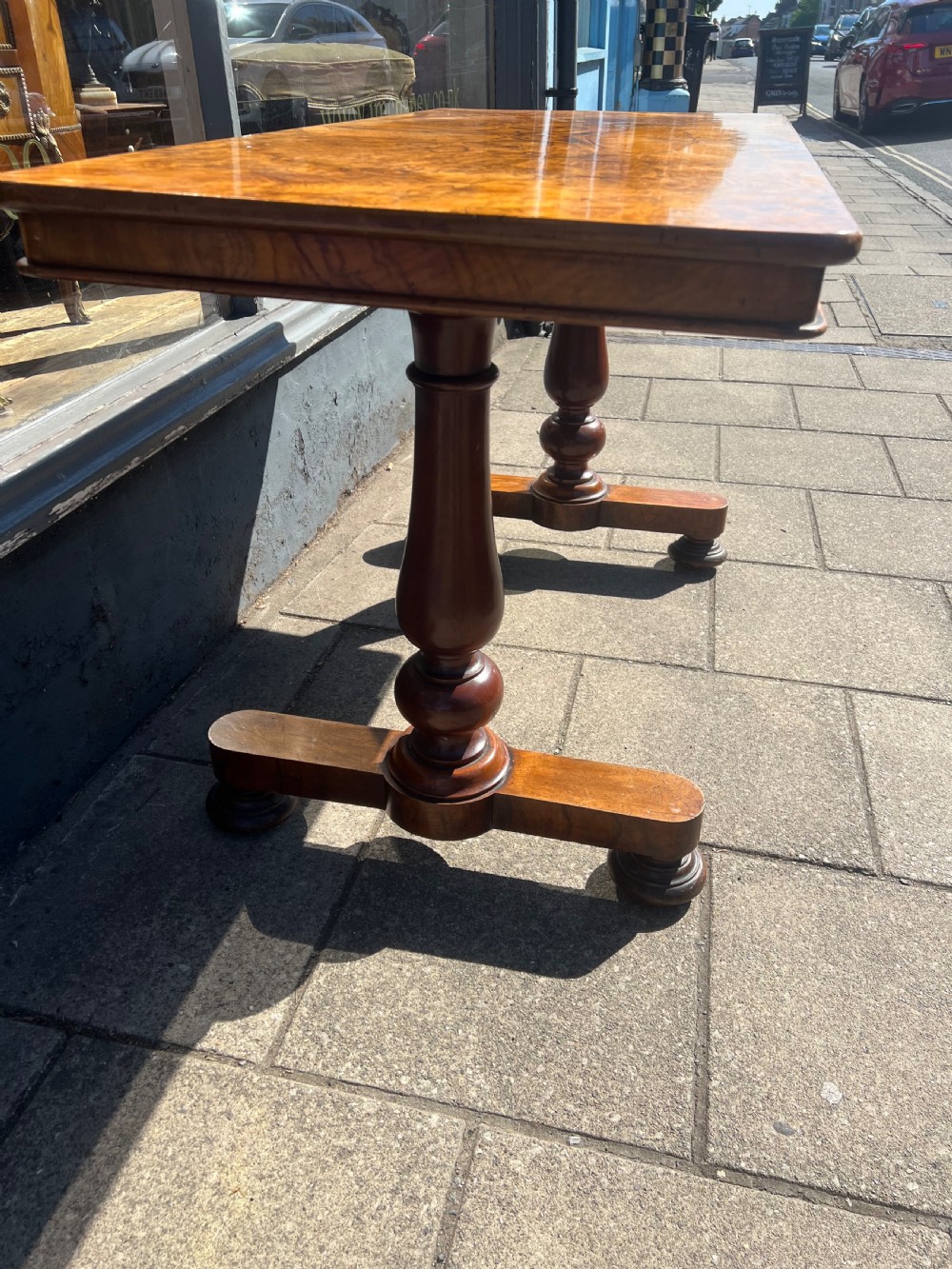 Figured Walnut table writing  View IV