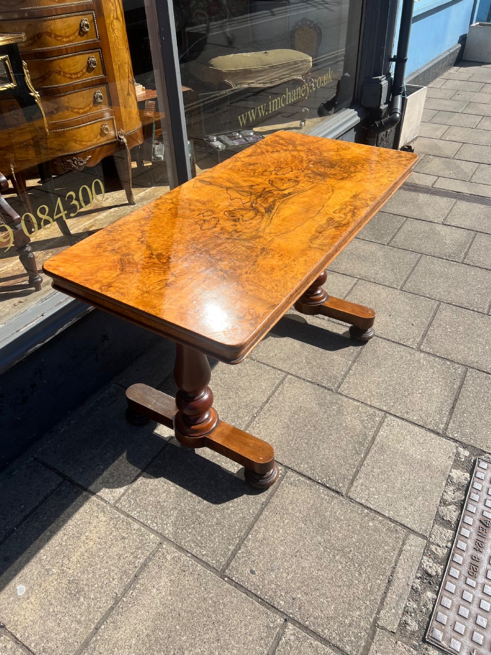 Figured Walnut table writing  View VIII