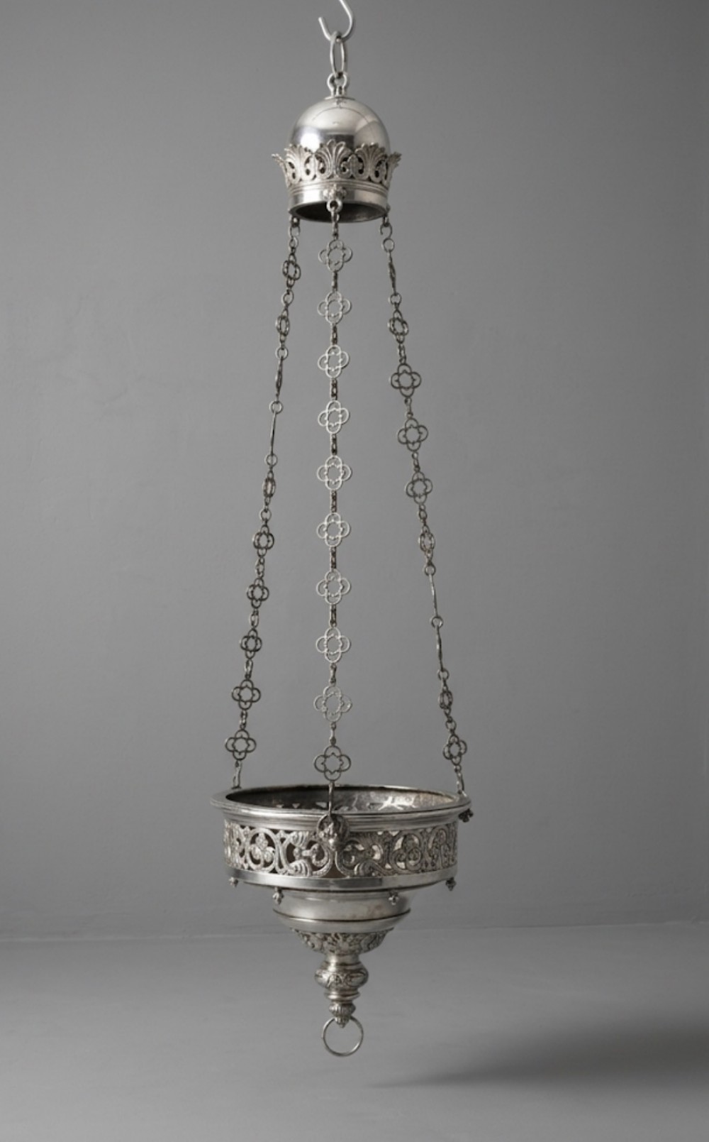 Large silver plated C18th incense burner/ eternity light 