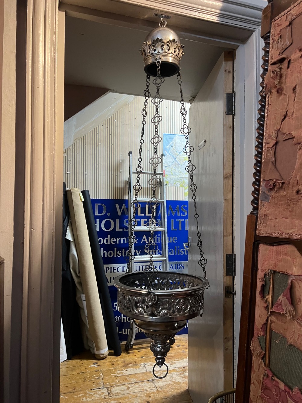 Large silver plated C18th incense burner/ eternity light  View V