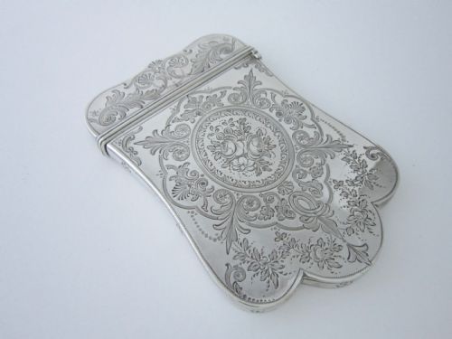 antique victorian sterling silver visiting card case - CATEGORY: ANTIQUE SILVER - DATED VICTORIAN