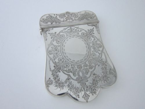 ANTIQUE VICTORIAN STERLING SILVER VISITING CARD CASE - ADDITIONAL PHOTO 3