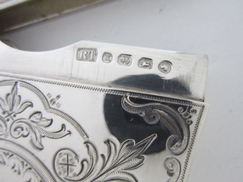 ANTIQUE VICTORIAN STERLING SILVER VISITING CARD CASE - ADDITIONAL PHOTO 5