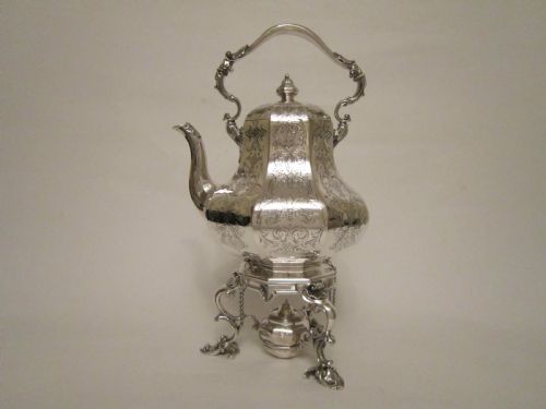 antique victorian silver kettle on stand - CATEGORY: ANTIQUE SILVER - DATED VICTORIAN