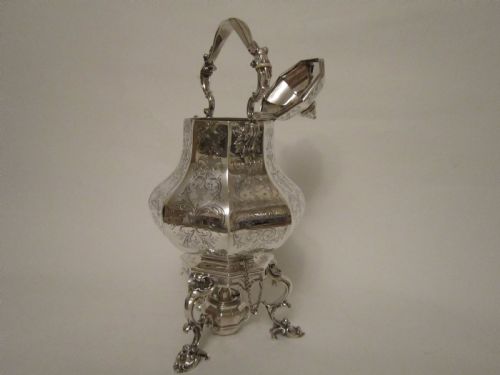 ANTIQUE VICTORIAN SILVER KETTLE ON STAND - ADDITIONAL PHOTO 1