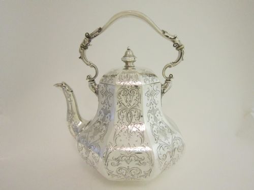ANTIQUE VICTORIAN SILVER KETTLE ON STAND - ADDITIONAL PHOTO 5