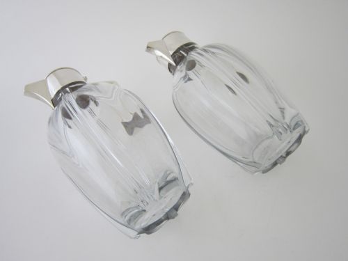 VICTORIAN SILVER AND GLASS CLARET JUGS - ADDITIONAL PHOTO 3