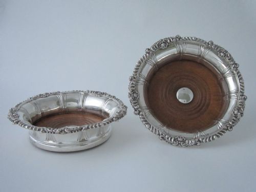 antique victorian sterling silver wine coasters - CATEGORY: ANTIQUE SILVER - DATED VICTORIAN