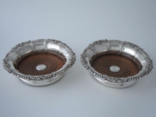 ANTIQUE VICTORIAN STERLING SILVER WINE COASTERS - ADDITIONAL PHOTO 1