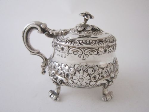ANTIQUE GEORGE IV STERLING SILVER MUSTARD POT - ADDITIONAL PHOTO 2