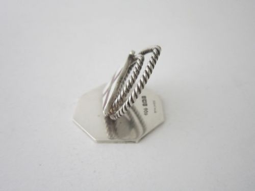 ANTIQUE EDWARDIAN STERLING SILVER AND ENAMEL MENUPLACE CARD HOLDER - ADDITIONAL PHOTO 1