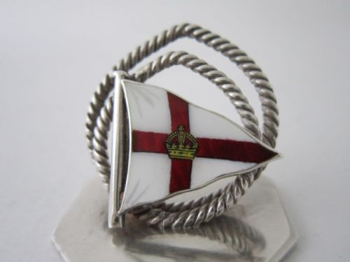 ANTIQUE EDWARDIAN STERLING SILVER AND ENAMEL MENUPLACE CARD HOLDER - ADDITIONAL PHOTO 4