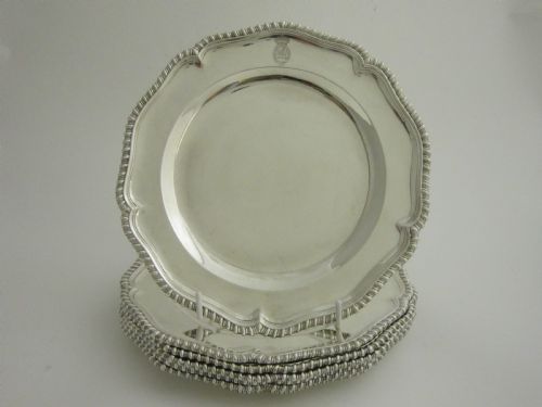 antique george iii sterling silver dinner plates - CATEGORY: ANTIQUE SILVER - DATED GEORGIAN