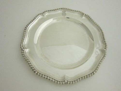 ANTIQUE GEORGE III STERLING SILVER DINNER PLATES - ADDITIONAL PHOTO 1