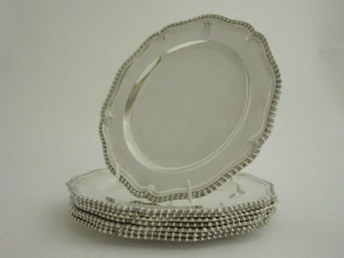 ANTIQUE GEORGE III STERLING SILVER DINNER PLATES - ADDITIONAL PHOTO 6