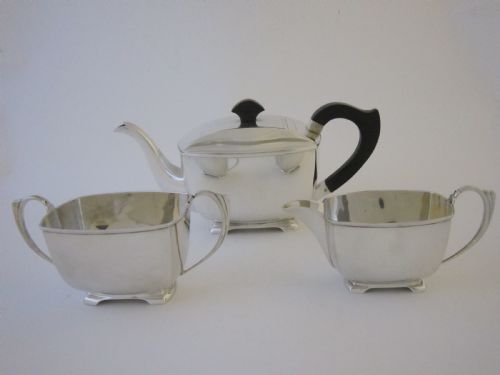 art deco george vi sterling silver tea set - CATEGORY: ANTIQUE SILVER - DATED 1940