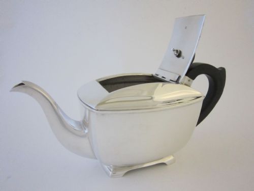 ART DECO GEORGE VI STERLING SILVER TEA SET - ADDITIONAL PHOTO 3