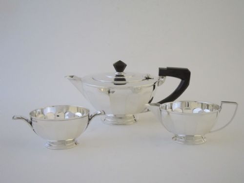 art deco george v sterling silver tea set - CATEGORY: ANTIQUE SILVER - DATED 1930