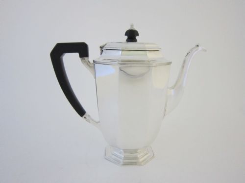 ART DECO GEORGE V STERLING SILVER TEA SET ON TRAY - ADDITIONAL PHOTO 3