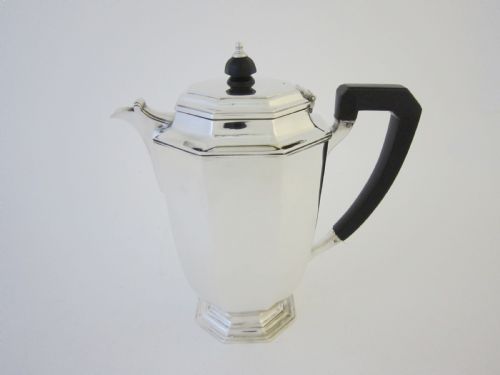 ART DECO GEORGE V STERLING SILVER TEA SET ON TRAY - ADDITIONAL PHOTO 4
