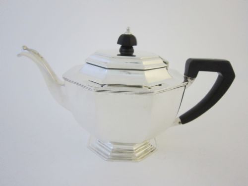 ART DECO GEORGE V STERLING SILVER TEA SET ON TRAY - ADDITIONAL PHOTO 5