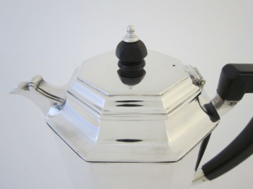 ART DECO GEORGE V STERLING SILVER TEA SET ON TRAY - ADDITIONAL PHOTO 6