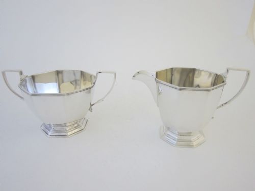 ART DECO GEORGE V STERLING SILVER TEA SET ON TRAY - ADDITIONAL PHOTO 9