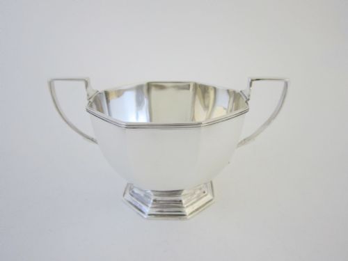 ART DECO GEORGE V STERLING SILVER TEA SET ON TRAY - ADDITIONAL PHOTO 11