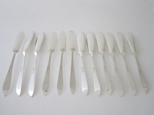 SCOTTISH ANTIQUE STERLING SILVER FISH KNIVES AND FORKS - ADDITIONAL PHOTO 4