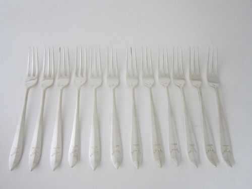 SCOTTISH ANTIQUE STERLING SILVER FISH KNIVES AND FORKS - ADDITIONAL PHOTO 5