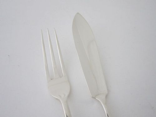 SCOTTISH ANTIQUE STERLING SILVER FISH KNIVES AND FORKS - ADDITIONAL PHOTO 7