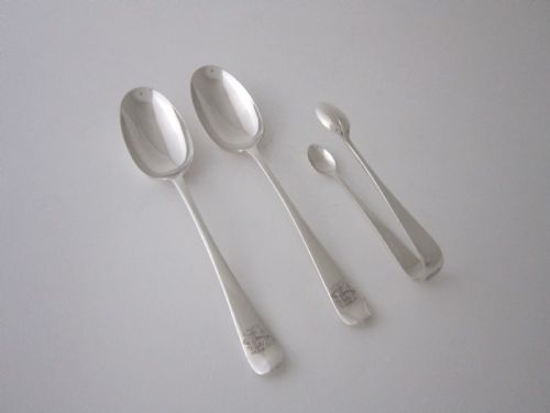 ANTIQUE VICTORIAN STERLING SILVER CANTEEN OF RAT TAIL CUTLERY - ADDITIONAL PHOTO 12