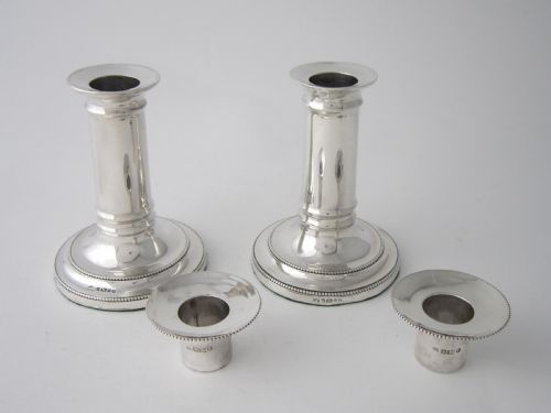 ANTIQUE VICTORIAN STERLING SILVER CAMDLESTICKS - ADDITIONAL PHOTO 2