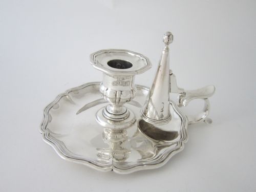 antique george iv sterling silver chamberstick by robert garrard - CATEGORY: ANTIQUE SILVER - DATED 19TH CENTURY