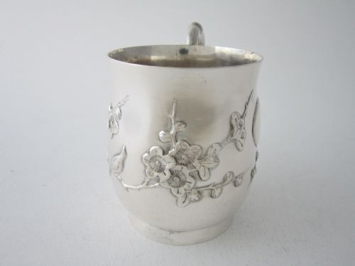 ANTIQUE CHINESE EXPORT SILVER CHRISTENING MUG - ADDITIONAL PHOTO 1