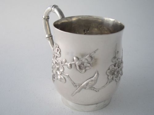 ANTIQUE CHINESE EXPORT SILVER CHRISTENING MUG - ADDITIONAL PHOTO 3