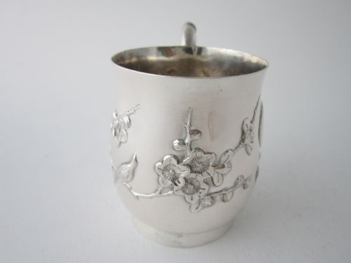 ANTIQUE CHINESE EXPORT SILVER CHRISTENING MUG - ADDITIONAL PHOTO 4