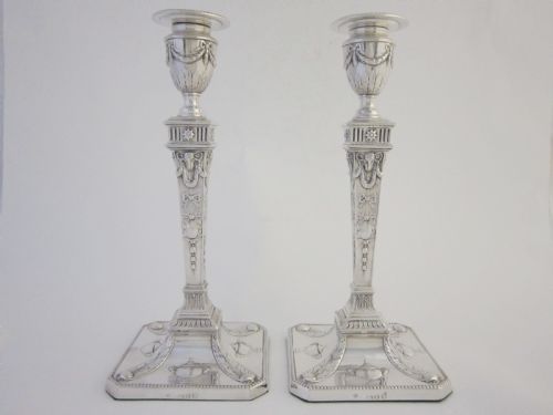 antique victorian sterling silver candlesticks - CATEGORY: ANTIQUE SILVER - DATED VICTORIAN