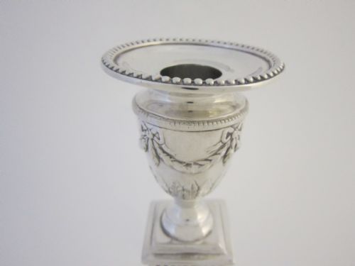 ANTIQUE VICTORIAN STERLING SILVER CANDLESTICKS - ADDITIONAL PHOTO 1