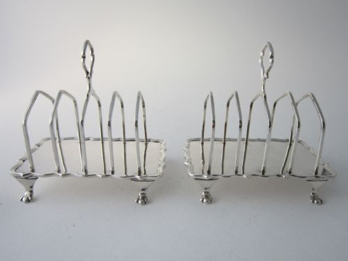 asprey antique george v sterling silver toast racks - CATEGORY: ANTIQUE SILVER - DATED 1910