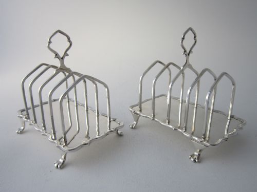 ASPREY ANTIQUE GEORGE V STERLING SILVER TOAST RACKS - ADDITIONAL PHOTO 1