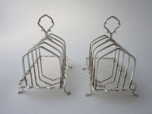 ASPREY ANTIQUE GEORGE V STERLING SILVER TOAST RACKS - ADDITIONAL PHOTO 2
