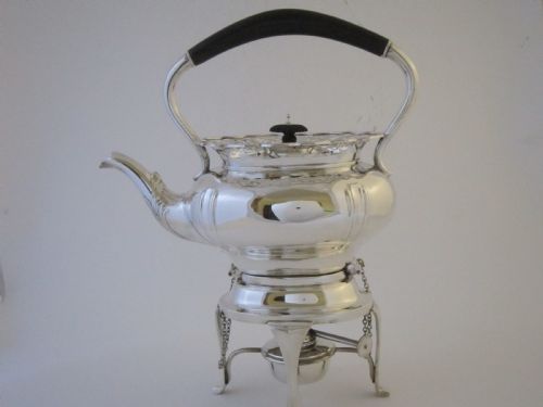 ANTIQUE GEORGE V STERLING SILVER 5 PIECE TEA SET ON TRAY - ADDITIONAL PHOTO 4