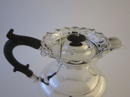 ANTIQUE GEORGE V STERLING SILVER 5 PIECE TEA SET ON TRAY - ADDITIONAL PHOTO 11