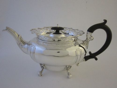 ANTIQUE GEORGE V STERLING SILVER 5 PIECE TEA SET ON TRAY - ADDITIONAL PHOTO 13