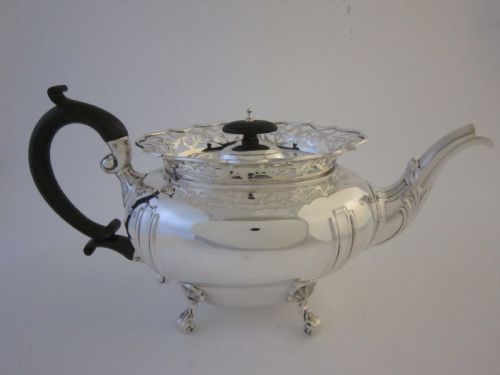 ANTIQUE GEORGE V STERLING SILVER 5 PIECE TEA SET ON TRAY - ADDITIONAL PHOTO 14