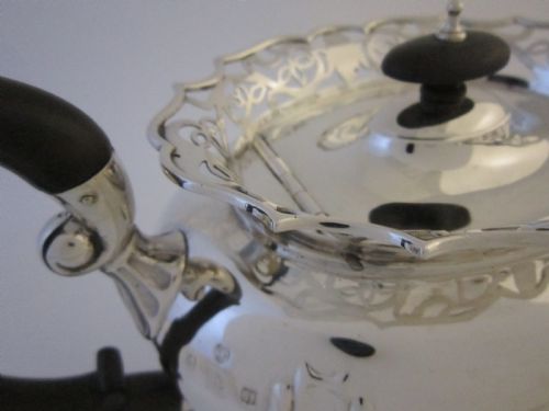 ANTIQUE GEORGE V STERLING SILVER 5 PIECE TEA SET ON TRAY - ADDITIONAL PHOTO 15