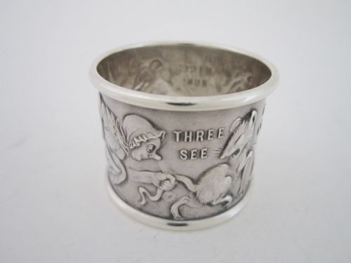 antique george v sterling silver napkin ring - CATEGORY: ANTIQUE SILVER - DATED 1910